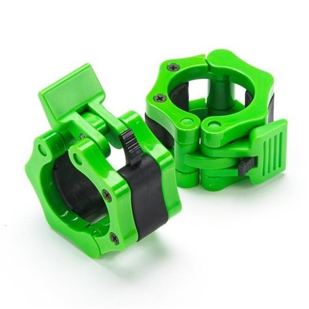 Black Mountain Products Black Mountain Products Barbell Clasp Green 2 in. Barbell Clamps with Quick Release for Olympic Bars; Green Barbell Clasp Green